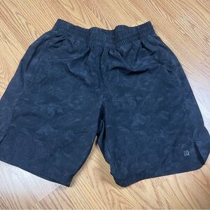 Layer 8 Men's Black Tonal Pattern Athletic Shorts